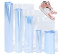 Glarks 400 sacchetti termoretraibili in PVC trasparente, 5 misure, con fascia termorestringente per proteggere le scarpe, evitano l'ingiallimento della suola e tengono lontana la polvere