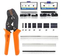 Glarks 486Pcs pinza crimpatrice filo con set di connettori, SN-28B strumento di crimpatura a cricchetto con 485Pcs 2,54mm 1 2 3 4 5 6 7 Pin Housing Connector Maschio Femmina Crimp Connettore