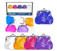 Glarks 5 portamonete trasparenti, con chiusura a lucchetto, impermeabili, in PVC, per trasportare carte, auricolari, chiavi, 5 colori, Alla moda