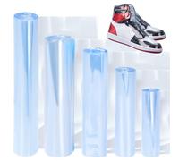Glarks 500 sacchetti termoretraibili in PVC trasparente, 5 misure, con fascia termorestringente per proteggere le scarpe, evitano l'ingiallimento della suola e tengono lontana la polvere