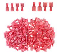 Glarks 50PCS 22 - 16 gauge completamente isolato femmina maschio spade nylon Quick Disconnect elettrico isolato terminali a crimpare connettori assortimento kit