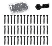 Glarks 50pcs M5 x 35mm Pozi-Flat Head Confirm Screws Kit, Acciaio al carbonio nero Vite auto-roscante incrociate, Vite per mobili Pozi Drive per armadio, sedia, connessione mobili