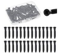 Glarks 50pcs M7 x 40mm Pozi-Flat Head Confirm Screws Kit, Acciaio al carbonio nero Vite auto-roscante incrociate, Vite per mobili Pozi Drive per armadio, sedia, connessione mobili