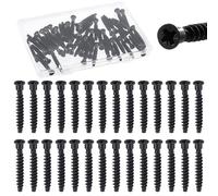 Glarks 50pcs M7 x 50mm Pozi-Flat Head Confirm Screws Kit, Acciaio al carbonio nero Vite auto-roscante incrociate, Vite per mobili Pozi Drive per armadio, sedia, connessione mobili