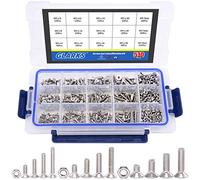 Glarks 510 pezzi metrico M3 M4 M5 in acciaio inox 304 a testa piatta svasata a testa svasata Bulloni Viti Dadi Assortimento Kit Kit di Viti a brugola esagonale