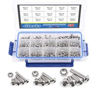 Glarks 510PCS m3 M4 M5 304 in acciaio INOX a brugola esagonale guida testa pulsante bulloni viti assortimento kit