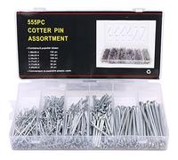 Glarks 555PCS resistente zincato Cotter pin assortimento kit