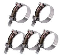 Glarks 5Pcs 51-59mm Acciaio Inox T-Bolt Fascette Tubo Flessibile Turbo Aspirazione Morbido Intercooler Morsetti