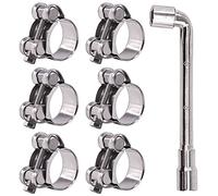 Glarks 6 fascette stringitubo con bullone a T da 26-28 mm, in acciaio inossidabile 304, resistenti, morsetti regolabili per tubi di diametro da 2,5 a 2,8 cm (26-28 mm)