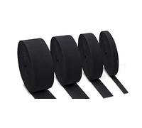 Glarks 6 nastri elastici neri per cucire, 1,2 mm x 5 m x 10/20/30/40 mm, bobina da cucito, nastro elastico con 2 attrezzi per cucito (nero)