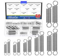 Glarks 60 molle di estensione in acciaio inox con doppio gancio, 12 misure, piccole molle di tensione a molla, assortimento di fili per la costruzione di macchinari industriali