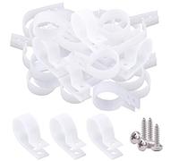 Glarks 60 morsetti a vite in nylon bianco da 2,5 cm con 60 viti per kit di cavi, condotti e condotti per cavi (bianco)