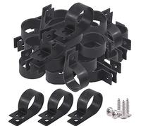 Glarks 60 pezzi 3 pollici nero nylon vite montaggio clip cavo clip clip filo clip clip con 60 pezzi viti per filo, cavo, condotto e cavo condotto kit (nero)