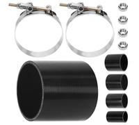 Glarks 7pcs Set di tubi in silicone con accoppiatore diritto Include 1pcs ID 3in 4-Ply ad alte prestazioni accoppiatore tubo in silicone 2pcs 3.3-3.7in T-Bolt Clamp 4pcs M6 dado esagonale