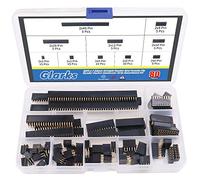 Glarks 80 pezzi 2,54 mm dritto doppia fila femmina pin header Socket kit assortimento di strisce per Arduino prototipo Shield(doppia fila)