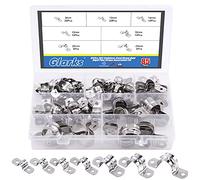 Glarks 85Pcs Cinturino per Tubo Set di Morsetto M8 M10 M12 M14 M16 M20 M25 304 Acciaio Inossidabile Cinturino a Due fori Heavy Duty Rigid Pipe Strap U Staffa Tubo Cinghia Assortimento Kit
