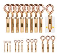 Glarks 8pcs M16 bulloni ad occhio concreto, viti di espansione in acciaio al carbonio bulloni chiusi del gancio, ancoraggio a vite zincato colorato placcato dell'occhio di espansione