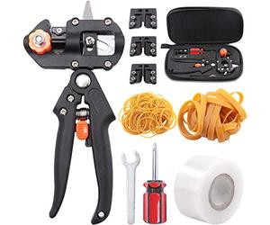 Glarks - Cesoie professionali da giardino per alberi da frutta e piante, kit per innesto e taglio con nastri per innesto e fasce di gomma
