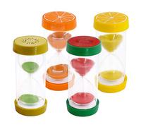 Glarks Clessidra a forma di frutta in 4 colori, timer con sabbia, 5 minuti/10 minuti/15 min/30 minuti, per bambini, aula, cucina, giochi, spazzolatura, timer per decorazione casa e ufficio