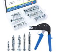 GLARKS GLLAZX-9 - Strumento per fissaggio a muro con tassello per ancoraggio pesante, in metallo, con bulloni Molly, viti di ancoraggio a parete a guida cava, kit assortito per fissaggio a cartongesso