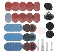 Glarks Kit assortito di 134 dischi abrasivi da 5 cm, dischi a cambio rapido per superfici con supporto per gambo, piastra di supporto per gambo, cuscinetti tamponanti per rimozione della ruggine della