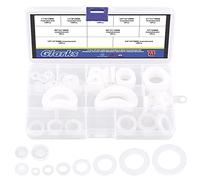 Glarks Kit assortito di guarnizioni in silicone da 71 pezzi, 10 misure, filtro testa del tubo piatto, guarnizione universale trasparente O-Ring, migliore tenuta rispetto alle rondelle in gomma, kit