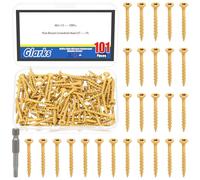 Glarks Kit di 101 viti per ponte da 20 x 3,8 cm, include 100 viti a testa piatta a stella Torx e 1 punta per trapano Torx T25, viti per legno per pavimenti esterni per legno/paesaggistica