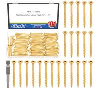 Glarks Kit di 101 viti per ponte da 20 x 5 cm, include 100 viti a testa piatta Torx a stella e 1 punta Torx T25 per trapano, viti per legno per pavimenti esterni per legno/paesaggistica