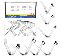 Glarks Kit di 21 Clip a Molla con Testa Piatta da 6 mm/7 mm/8 mm/9 mm, Clips con Bottone in Acciaio Inossidabile, Clips Cons Bottone a Molla, Clip Cons Perno Dis bloccaggio per Tubi
