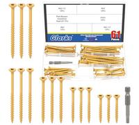 Glarks Kit di 61 viti da 20 x 3 cm, 20 x 5 cm, 20 x 5 cm, 22 x 7 cm, 25 x 7 cm, include 60 viti a testa piatta Torx a stella e 1 punta Torx T25, viti per legno per pavimenti in legno
