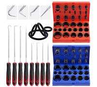 Glarks Kit di 834 O-ring metrico e SAE con 407 anelli circolari in gomma SAE, 419 anelli metrici, 8 plettri lunghi e corti e 1 borsa per attrezzi per idraulici, gas, riparazioni automobilistiche