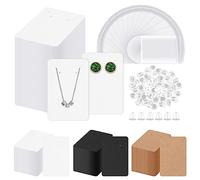 Glarks Kit di biglietti per orecchini, 300 pezzi con chiusura per orecchini e sacchetti autosigillanti, 9 x 6 cm, schede da esposizione per gioielli a perno e pendenti