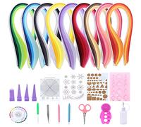 Glarks Kit di Strumenti per Paper Quilling da 916 Pezzi, 900 Strisce da 5mm in 45 Colori con Penna Scanalata Curling Coach Pinzette Punteruolo Strumento di Modellatura Pin Perla Bump Styler Stampo