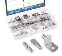 Glarks - Mollette placcate in nichel, 110 pezzi, per mensole e mobili, 3 stili, colore: argento