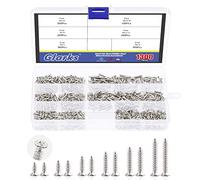 Glarks Set di 1 300 piccoli chiodi per legno - 5 mm, 6 mm, 7 mm, 8 mm, 10 mm - Argentato