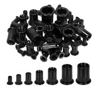 Glarks Set di 100 dadi rivetti M4 in acciaio al carbonio zincato nero a testa piatta rivnut filettato inserto assortimento set