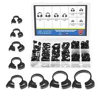 Glarks Set di 121 fascette stringitubo in nylon a doppia presa resistenti, 8 dimensioni, 6,1-26,1 mm, in plastica, kit assortito (nero, 121 pezzi)