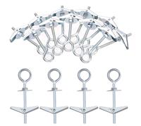 GLARKS Set di 15 bulloni a occhiello M6 a forma di O, per cartongesso, bulloni a levetta, ancore a farfalla, bulloni ad ala a molla per soffitto, cartongesso, parete cava