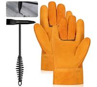 Glarks Set di 2 martelli per saldatura da 250 mm, con manico a molla elicoidale e un paio di guanti per saldatura, set di strumenti per la rimozione di scorie e residui di saldatura