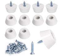 Glarks Set di 20 piedini in gomma bianchi per tagliere, include 10 piedini in gomma antiscivolo con 10 viti in acciaio inox, per mobili, elettronica, elettrodomestici da cucina