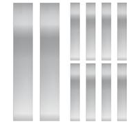 Glarks Set di 23 lamiere in acciaio inox 304, 155 mm (L) x 25 mm (W), 0,02 mm - 0,3 mm di spessore, per cucina, fai da te (argento, 0,12 mm)