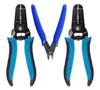 Glarks Set di 3 utensili spelafili e tagliafili professionali, 10-22 AWG, pinze da taglio in acciaio inox, utensile manuale multifunzione per elettronica