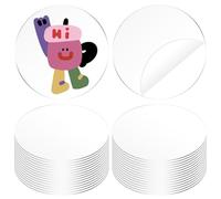 Glarks Set di 30 dischi rotondi in acrilico trasparente da 70 mm, rotondi, in acrilico, ornamento, dischi rotondi vuoti per dipinti, artigianato artistico