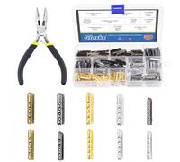 Glarks Set di 301 punte in metallo con lacci per scarpe con pinza a naso piatto, 4 colori 4 fori Aglets punte per lacci delle scarpe con estremità senza cuciture in metallo per scarpe da