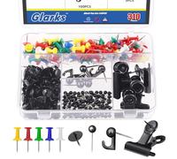 Glarks Set di 310 puntine decorative in 5 stili, colore nero, puntine decorative per bacheche, opere d'arte, foto, progetti artigianali