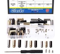 Glarks Set di 37 viti per lacci delle scarpe, punte in metallo, 36 pezzi, 13 x 3,5 mm, 16 x 4,5 mm, 18 x 5 mm, punte per lacci delle scarpe, estremità con cacciavite a croce per scarpe da ginnastica,