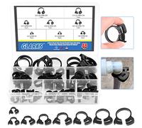 Glarks Set di 48 fascette stringitubo in nylon a doppia presa, resistenti, 8 dimensioni, 6,6-27,2 mm, in plastica, kit assortito (nero, 48 pezzi)