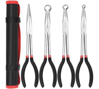Glarks Set di 5 pinze lunghe per tubi flessibili da 28 cm, 6,5 mm, 13,5 mm, 17,5 mm di diametro, pinze per la rimozione delle candele di accensione, pinze extra lunghe per spazi ristretti