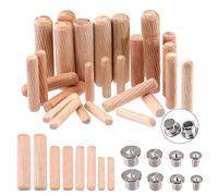 Glarks Set di 508 Tasselli in Legno da 1/4", 5/16", 3/8", 1/2", Estremità Smussate, Scanalati e Cavi Solidi per Tenone, Mobili, Progetti Artistici