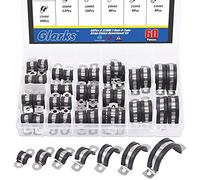 Glarks - Set di 60 morsetti per tubo a U a 2 fori, in acciaio inox 304, con cuscinetto in gomma e cinghia rigida per tubi a U, kit di fissaggio per tubi (8-32 mm set di morsetti per cinghia)